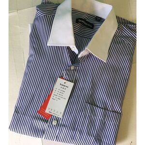 Boze Mens Button Up Blue/ White Shirt 41‎ NWT